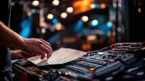 Sound-engineer-working-at-console Sound-engineer-working-at-console