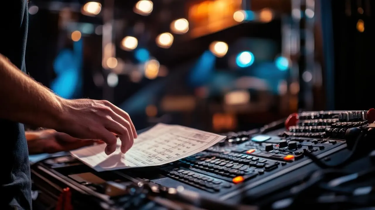Sound-engineer-working-at-console