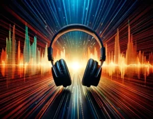 Soundwaves-surrounding-pair-of-headphones